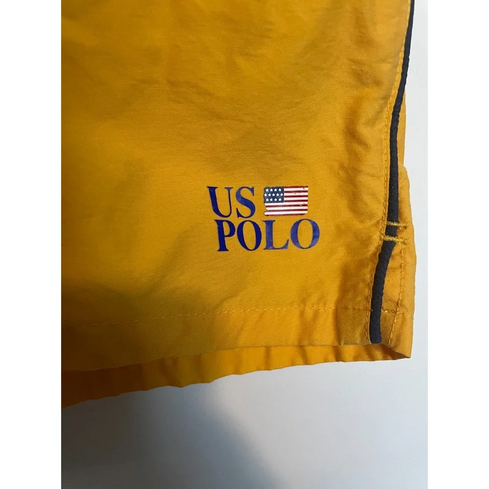 Polo Ralph Lauren Swim Trunks Mens Large Gold American Flag USA Lined Shorts